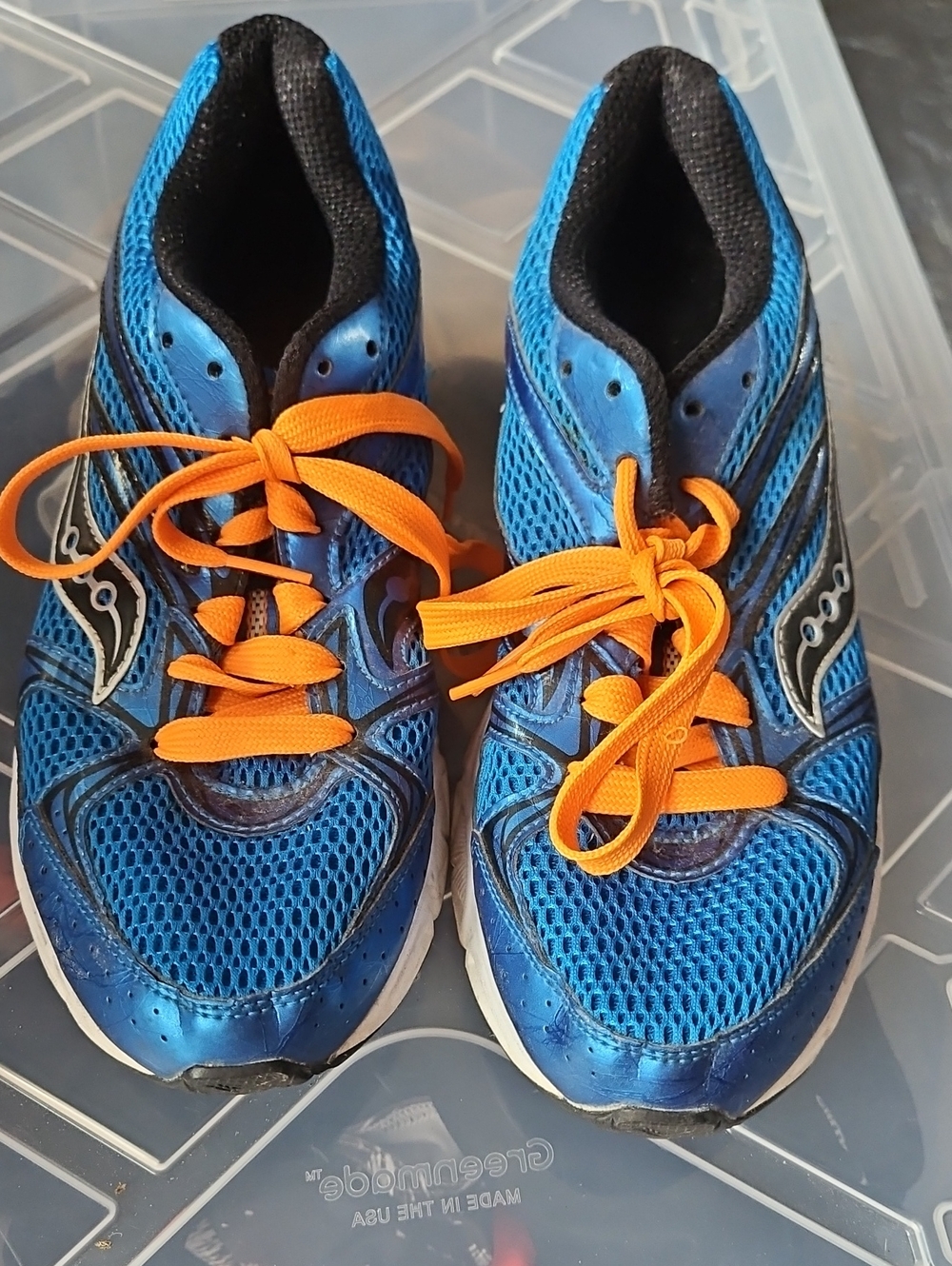 Saucony Men's Blue and Orange Athletic Sneakers (12)